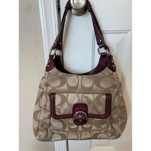 Coach canvas purse handbag tan